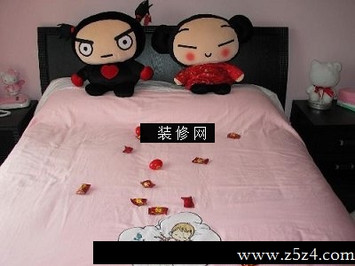 新婚房可爱卧室实景图床
