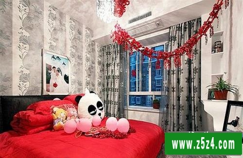 婚房布置图片卧室实景照片欣赏 琴瑟音弧