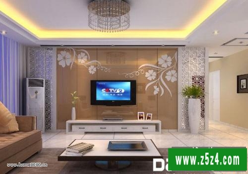 欧式电视背景墙装修效果图大全最新的图片打造静谧时尚客厅样板间